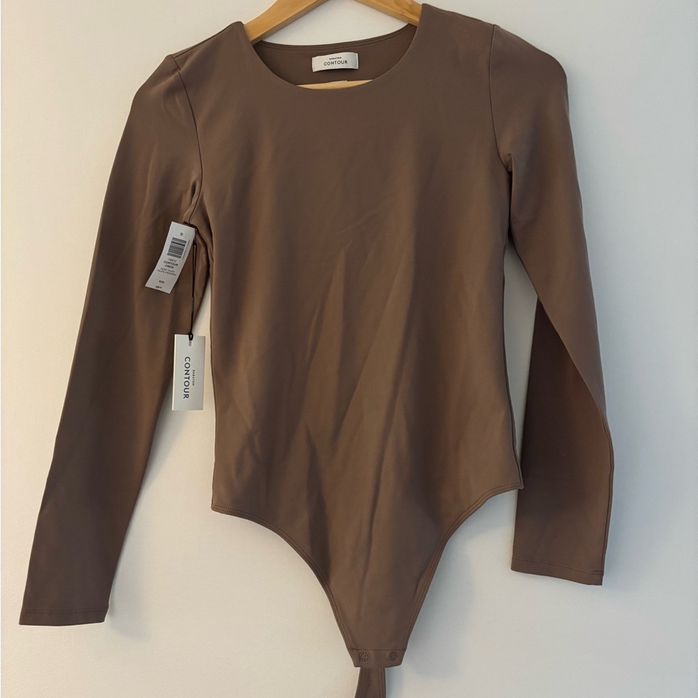 Babaton Taupe Long Sleeve Bodysuit